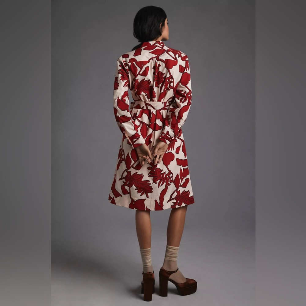 Printed Shirt Dress by Maeve for Anthropologie Red Size 1X - Picture 13 of 16